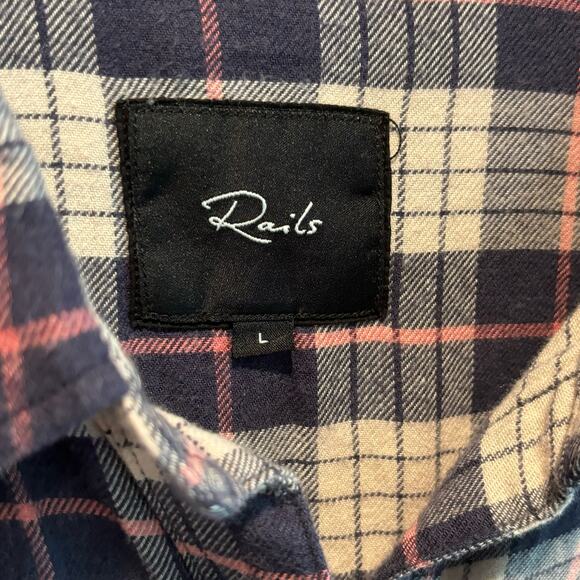 Rails Angelica Plaid Flannel Button Down Shirt - size Large - Picture 7 of 8